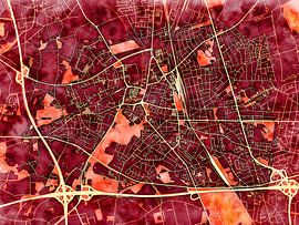 Map of Moers with the style 'Amber Autumn' by Maporia
