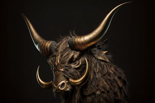 Schotse hooglander met gouden horns