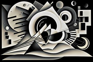 Abstracte vormen in zwart-wit #4 van pcperle