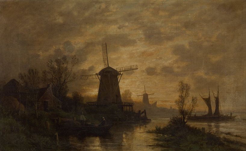 Molens in Schiedam, Auguste Anastasi, 1867 van Atelier Liesjes