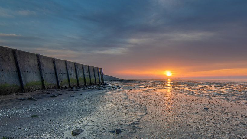 Sunset parapet Wieringen by Marcel Koomen