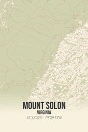 Alte Karte von Mount Solon (Virginia), USA. von Ortsdrucke