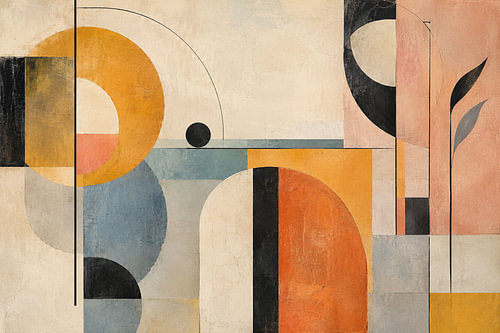 Composition géométrique inspirée du Bauhaus