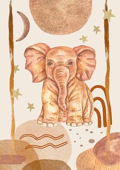 Watercolor poster for a boho-style nursery