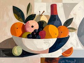Fruit bowl (with a bottle of wine) by ¡ guay !