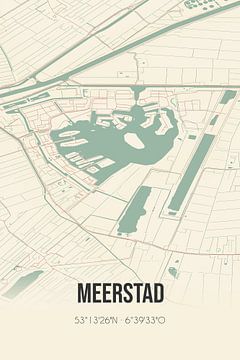 Alte Karte von Meerstad (Groningen) von Rezona