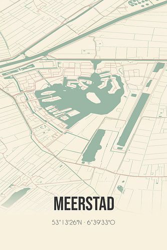 Alte Karte von Meerstad (Groningen)