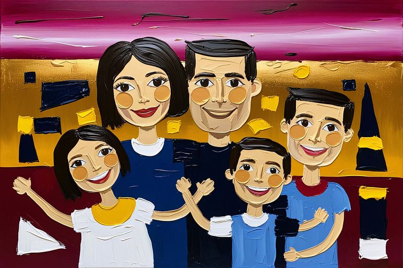 Colourful family in modern art by Art & Soul Creations