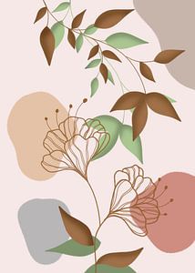 Wunderschöne florale Linienkunst von Art for you