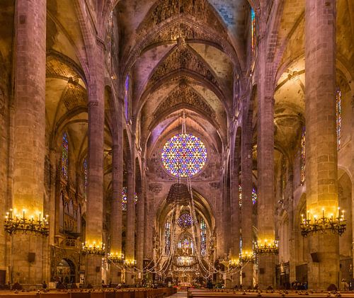 La Seu Cathedral in Palma de Mallorca with Christmas decorations