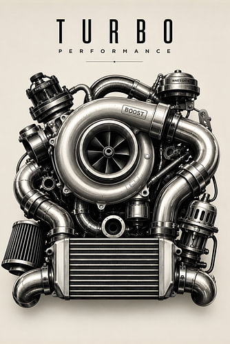 Motor mit Turbo-Leistungssteigerung
