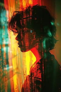 Lomografisches Frauenportrait mit Doppelbelichtung