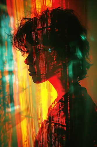 Lomografisch portret van een vrouw met dubbele belichting