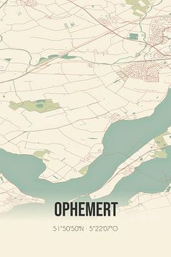 Vintage landkaart van Ophemert (Gelderland) van Rezona
