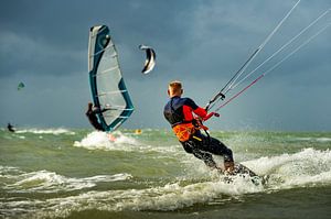 Kite et surf à la Brouwersdam sur Paula Romein