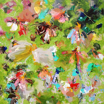 Flowers in green