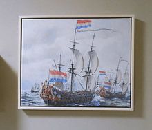 Klantfoto: 'De 7 Provincien' van Michiel de Ruyter van Maritiem Schilder Arnold de Lange, op canvas