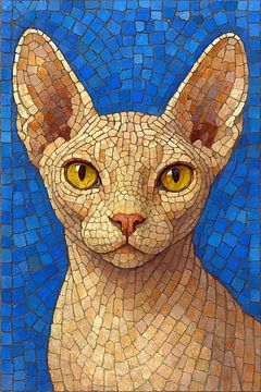 Peinture en mosaïque de chats nus. sur Johannes