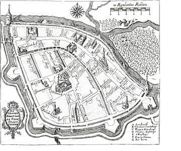 Historische plattegrond van Leiden van Margot van Veelen