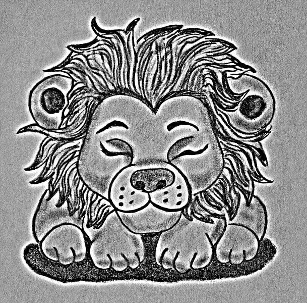 Sleeping lion ( drawing ) by Jose Lok