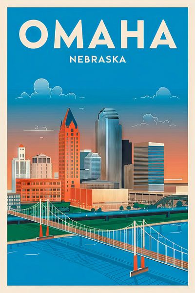 Omaha, Nebraska von Poster Art Shop