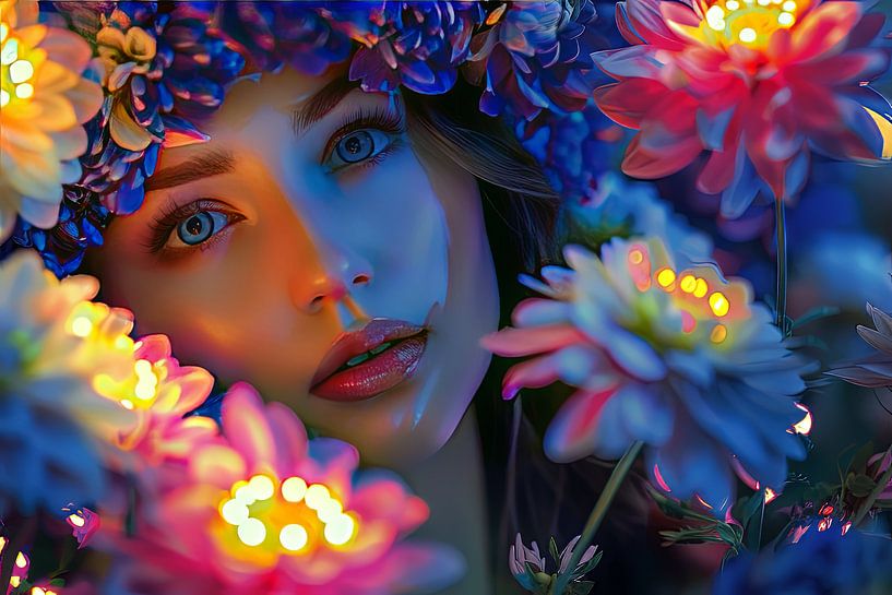 portrait de fleur numérique et pictural par Egon Zitter