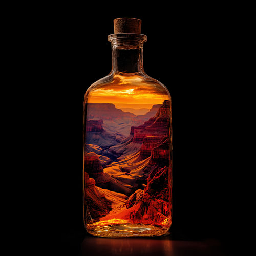 Grand canyon in glazen fles