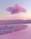 Roze wolk boven zonnebanken van Felix Habermeyer thumbnail