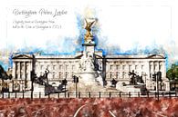 Buckingham Palast, Aquarell, , London von Theodor Decker Miniaturansicht