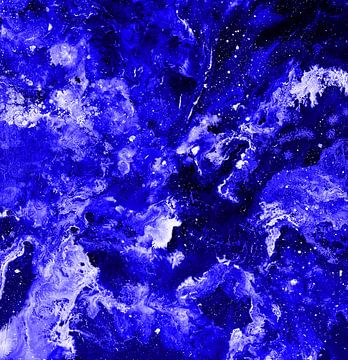Vuur in het Universum in Blauw van KW Malerei