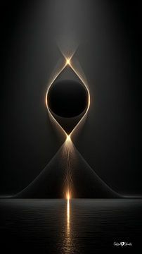 Abstraktes Schwarz mit zartem Gold