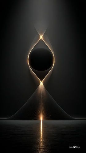 abstract zwart met zacht goud