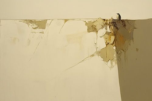 Abstrait avec oiseau sur mur