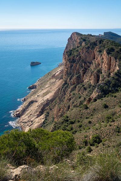 Cliffs, pine trees and the blue Mediterranean by Adriana Mueller