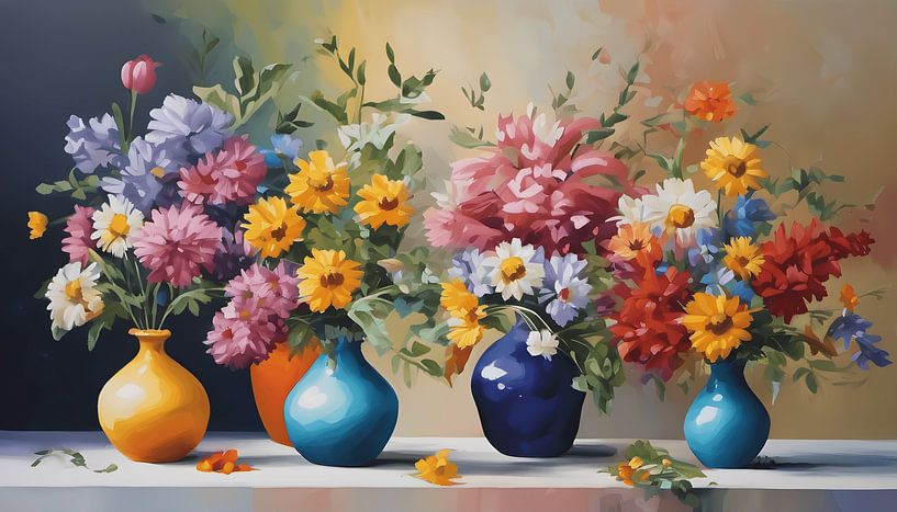 Stillleben Blumen in Vase von WeLoveArt