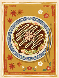 Savory Okonomiyaki Delight by my pixel art