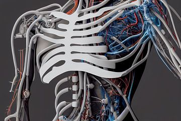 Illustration of skeleton with anatomy by Animaflora PicsStock
