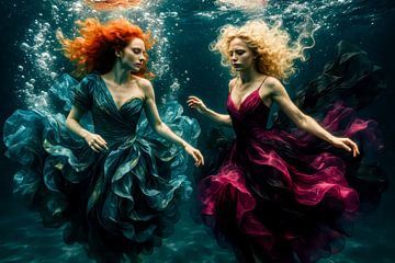 Dialogue of the depths - When shadows learn to dance by Klaus Tesching - Art-AI
