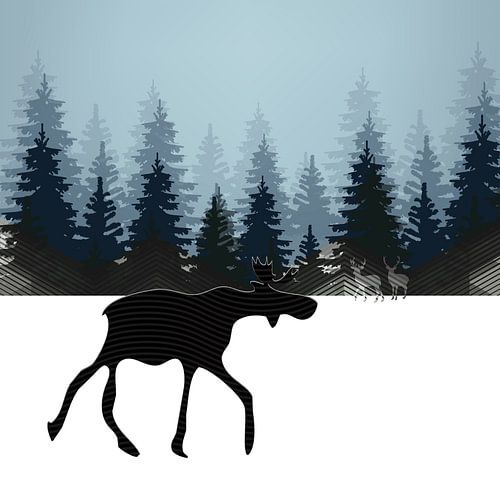 WINTER WALK OF A MOOSE