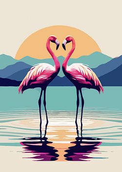 Roze flamingo