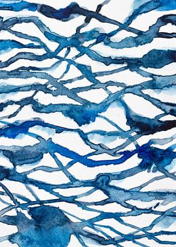 Fäden des Wassers | Aquarellmalerei von WatercolorWall