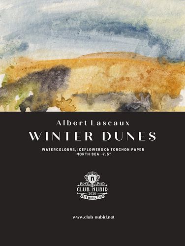 Albert Lascaux "Winter in de duinen" Aquarel, Noordzee -7,5°, 2011 van Albert Lascaux