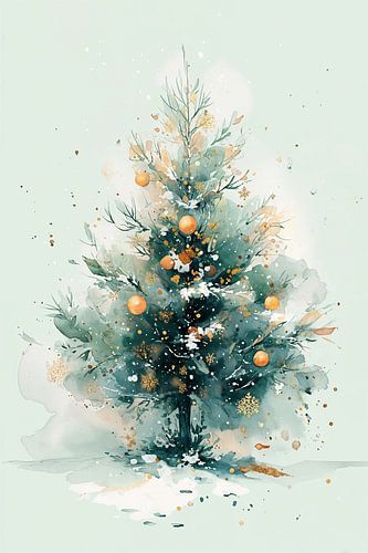Weihnachtsbaum in Aquarell Nr. 1