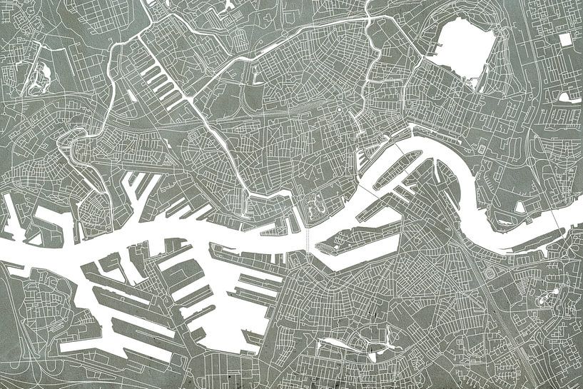 Plan de la ville de Rotterdam | L'aspect concret par WereldkaartenShop