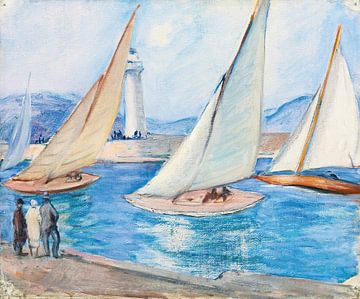 Start van de Le Midi regatta, St Tropez (jaren 1920) van Peter Balan