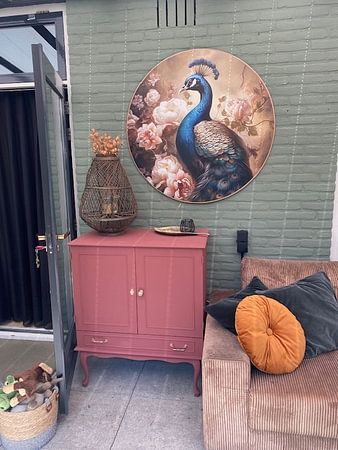 Royal Peacock in Floral Splendour