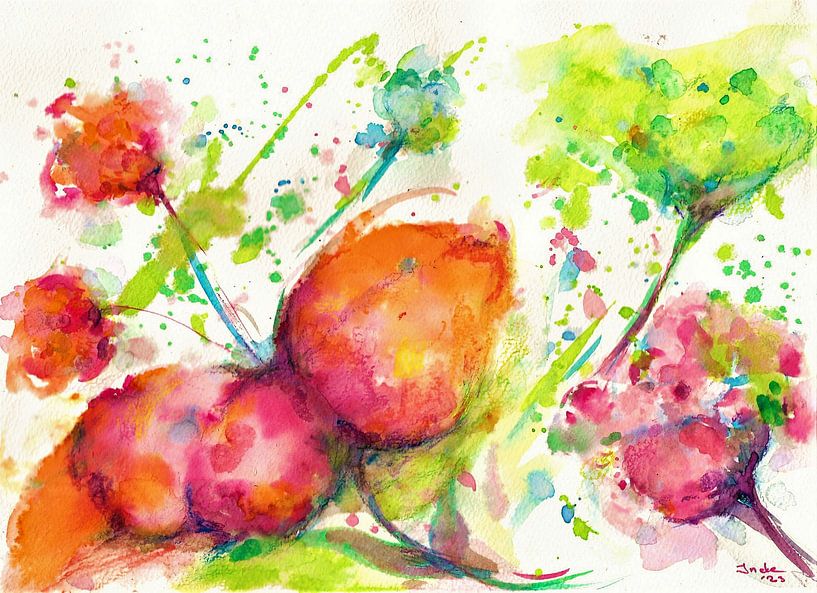 Spring flowers !!!! Watercolour hand-painted. by Ineke de Rijk
