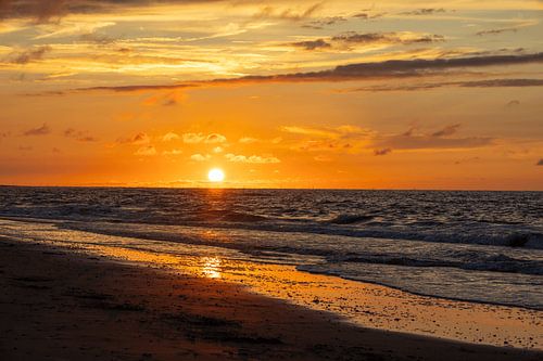 Sunset on the coast of Zeeland