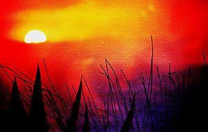Zonsondergang bij Blouberg Beach mixed media
