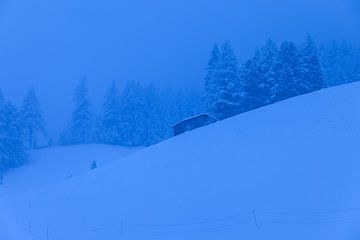 Blauw uur in het Knuttental, Tauferer Ahrntal, Zuid-Tirol van Christian Müringer